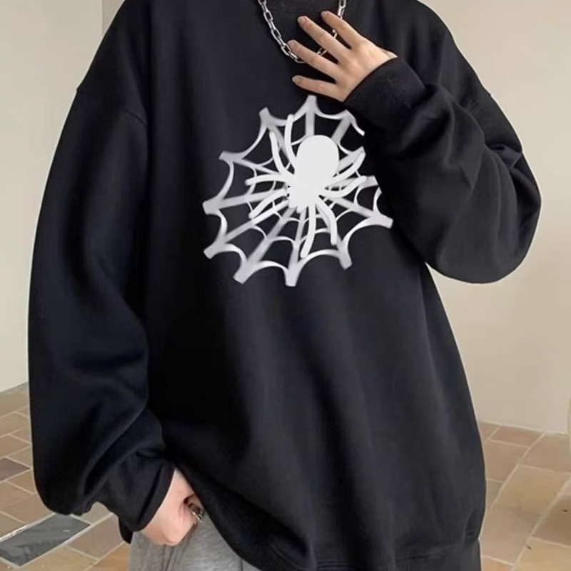 Áo sweater Dáng Rộng In Chữ Nhện Cá Tính Cho Nam