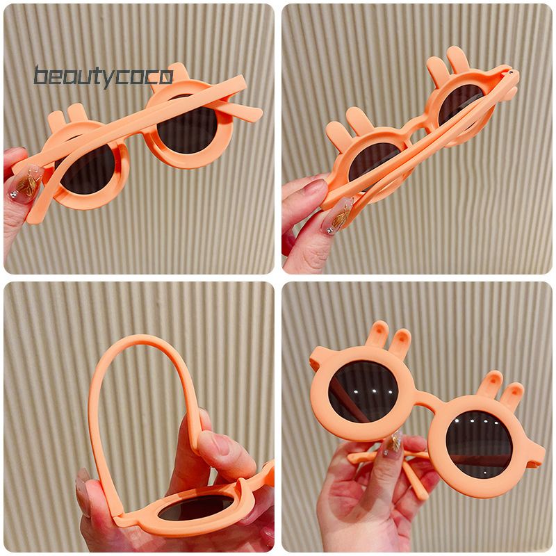 Beautycoco🍊Kính râm UV gọng dẻo cho bé mắt tai thỏ