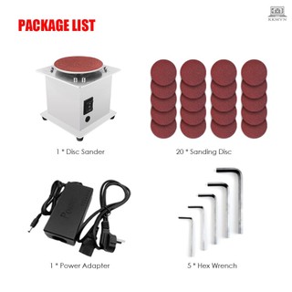 Mini Bench Disc Sander Electric Edge Sharpener 7 Variable Speed 20 Sanding Discs Self-adhesive DIY Benchtop Sanding Polishing Grinding Machine for Wood Plastic Metal