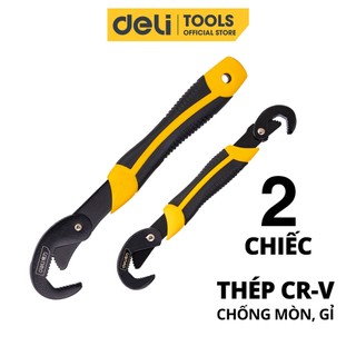  Cờ Lê Deli Đa Năng Cao Cấp - Thiết Kế Hình Răng Khóa Chặt Dễ Dàng Thao Tác - Mạ Đen Chống Mòn, Gỉ
