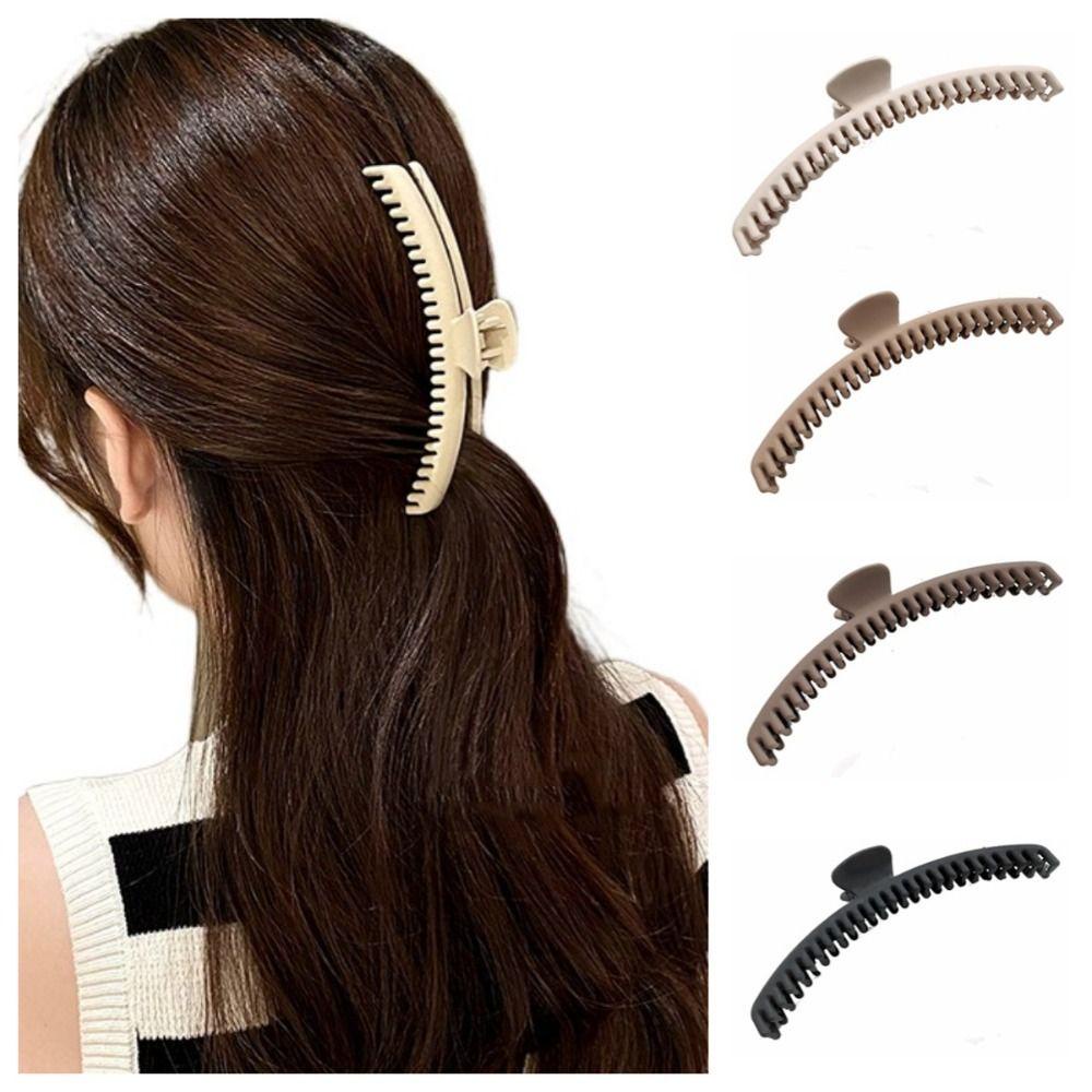 Din1 Kẹp Tóc Móng Vuốt Màu Trơn Phong Cách Hàn Quốc Thời Trang Cho Nữ