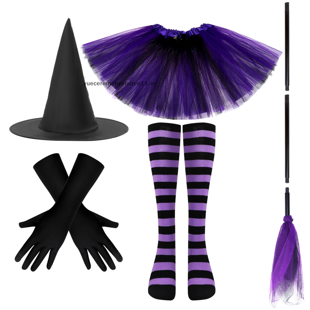 Bộ Trang Phục Hóa Trang Phù Thủy Màu Đen Cho Lễ halloween