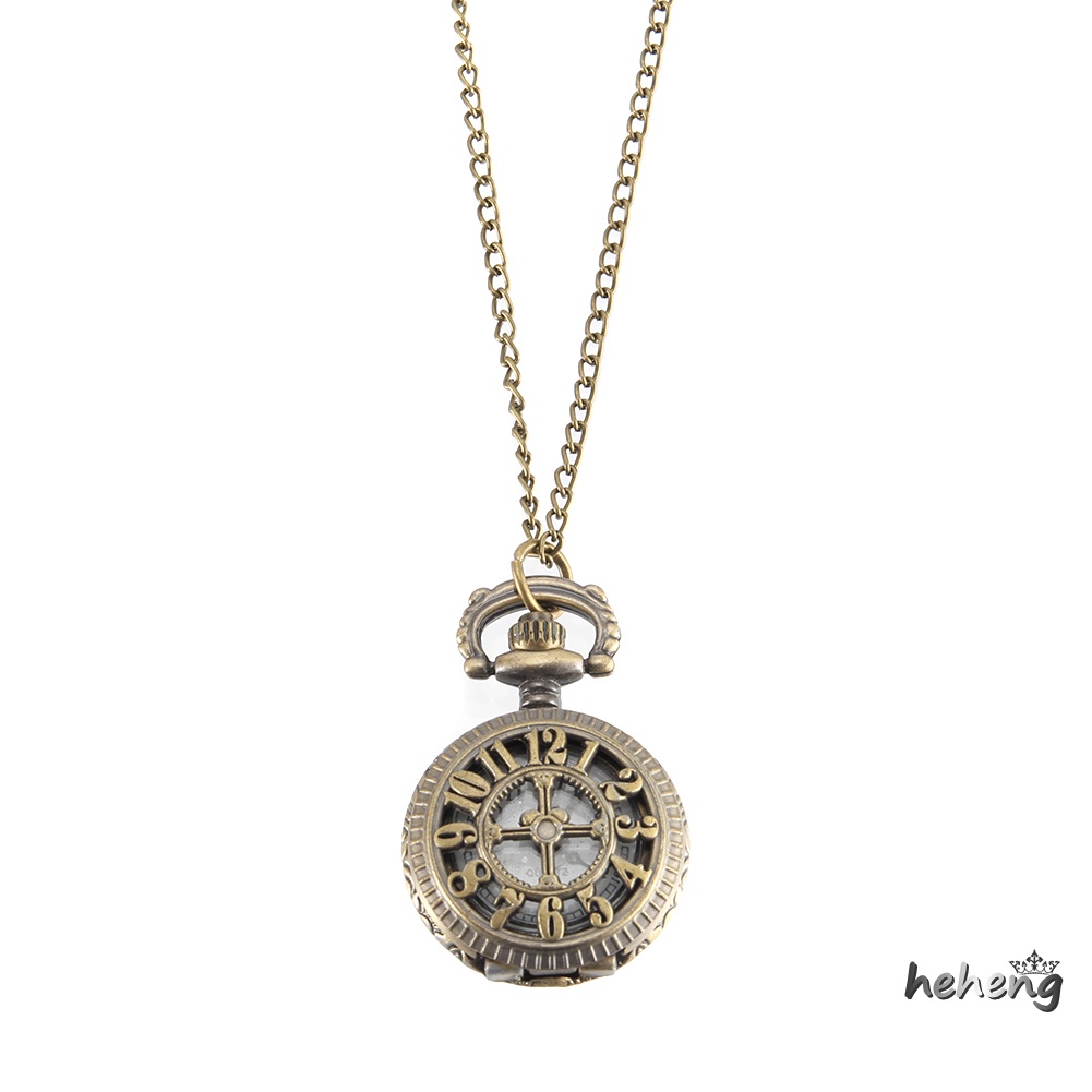 Đồng Hồ Bỏ Túi Dây Xích Mặt Số Rỗng Màu Đồng Phong Cách vintage Cho Nữ