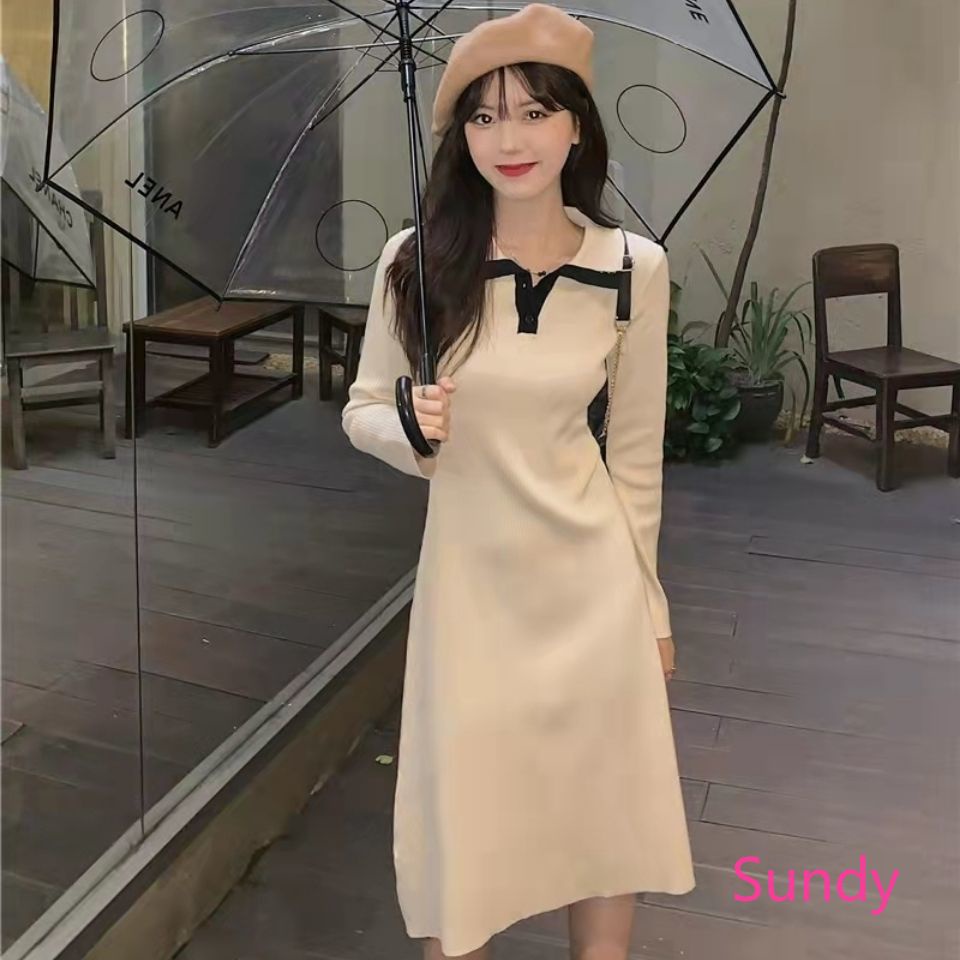 Đầm Tay Dài Dáng Ôm Thời Trang Xuân Thu Cho Nữ