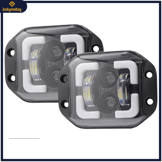 Bộ 2 Đèn led 4-inch 60w ip67 Hình Vuông Chống Nước Chống Sương Mù Cho Xe Địa Hình