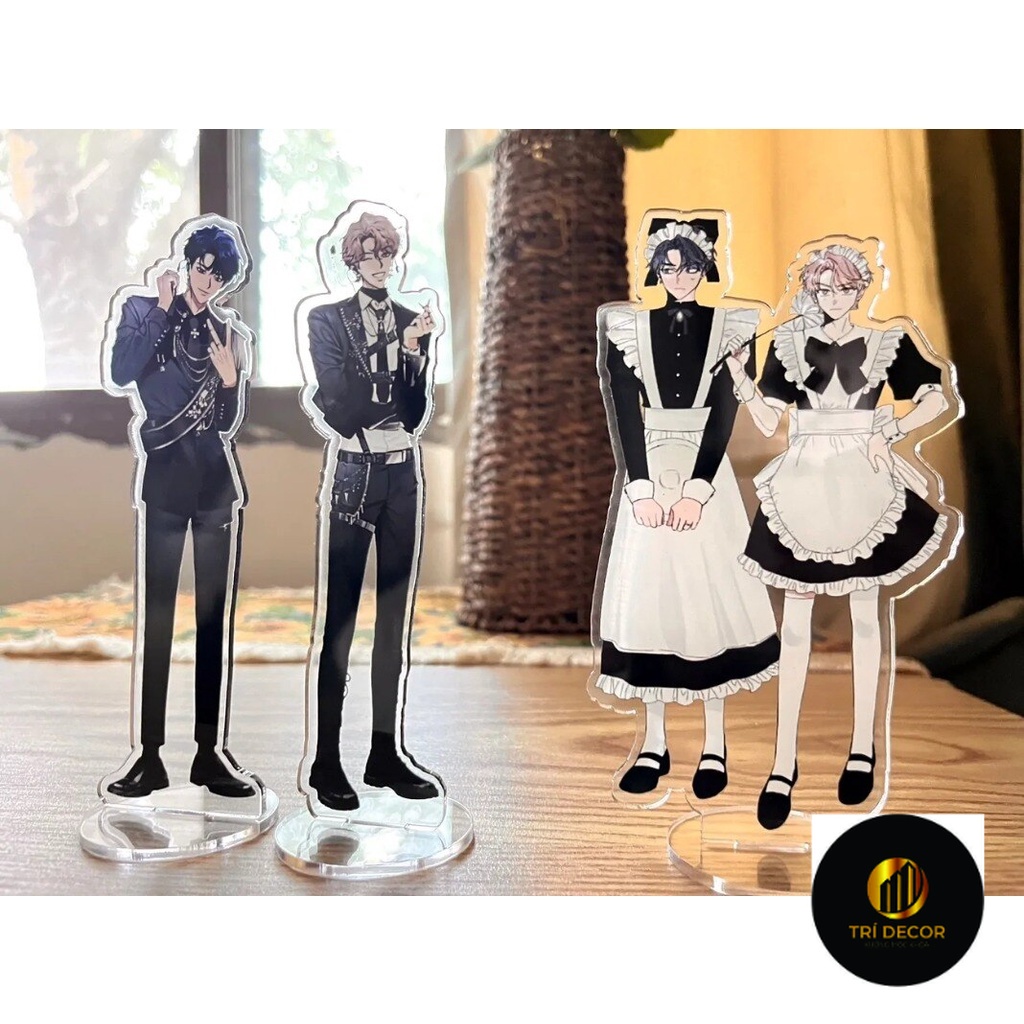 Mô hình Standee Phác họa Korean BL Manwha Sketch Acrylic Lee Joobin Choi Ilkyung Maid Series Anime decor để bàn