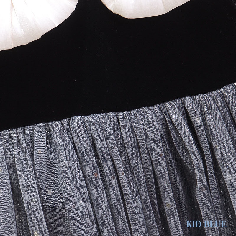 Đầm Nhung Đen Dáng Chữ a Thời Trang Xuân Thu Cho Bé Gái