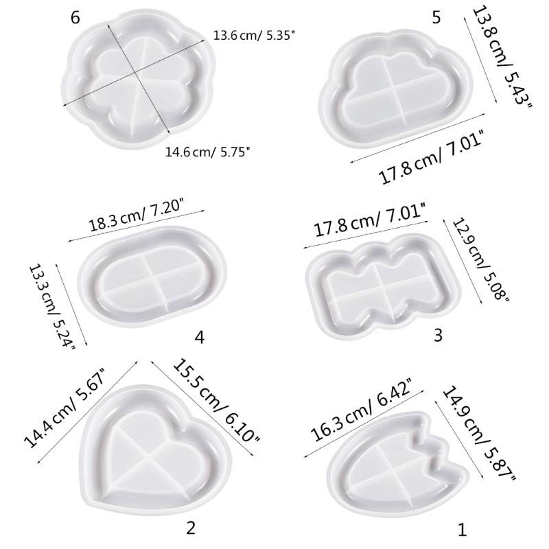 Flgo Khuôn Silicon Hình oval / Đám Mây / Trái Tim / Hoa Tiết Kiệm Không Gian Làm Đĩa resin diy Tại Nhà