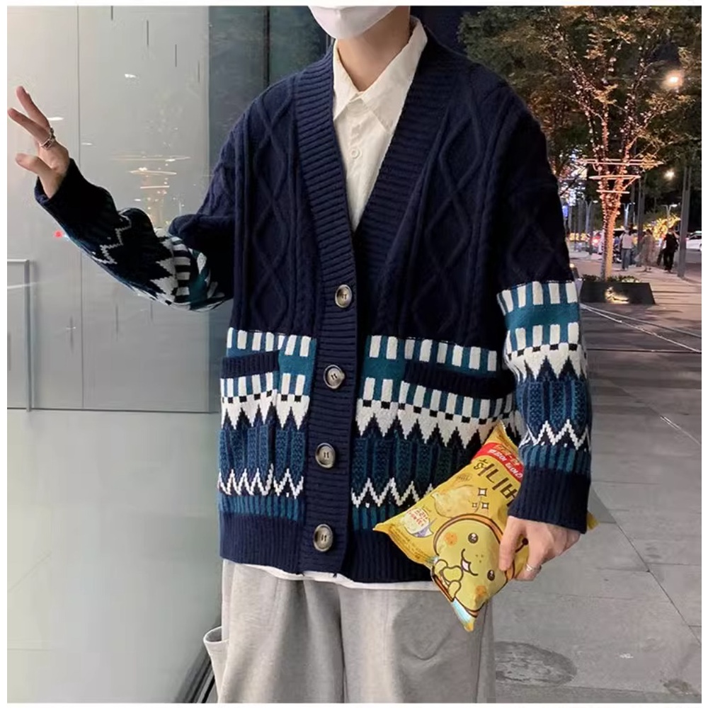 Áo sweater Cao Cấp Phong Cách Đường Phố Hồng Kông Mỹ Thời Trang Thu Đông Cho Nam