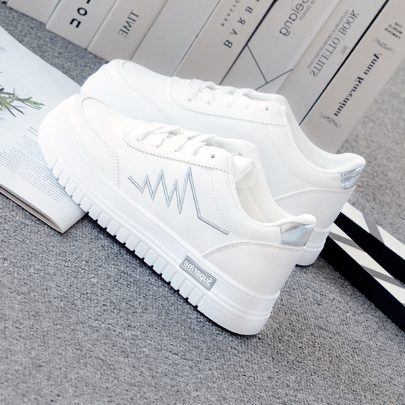 Giày Da Nữ, Giày Sneaker Da Nữ G62 Màu Trắng Đẹp Phong Cách Thời Trang Học Sinh Sinh VIên Đi Học Đi Chơi
