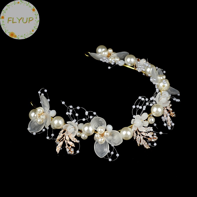 Flyup Vòng Hoa Đính Ngọc Trai Giả Thanh Lịch Cho Cô Dâu vn