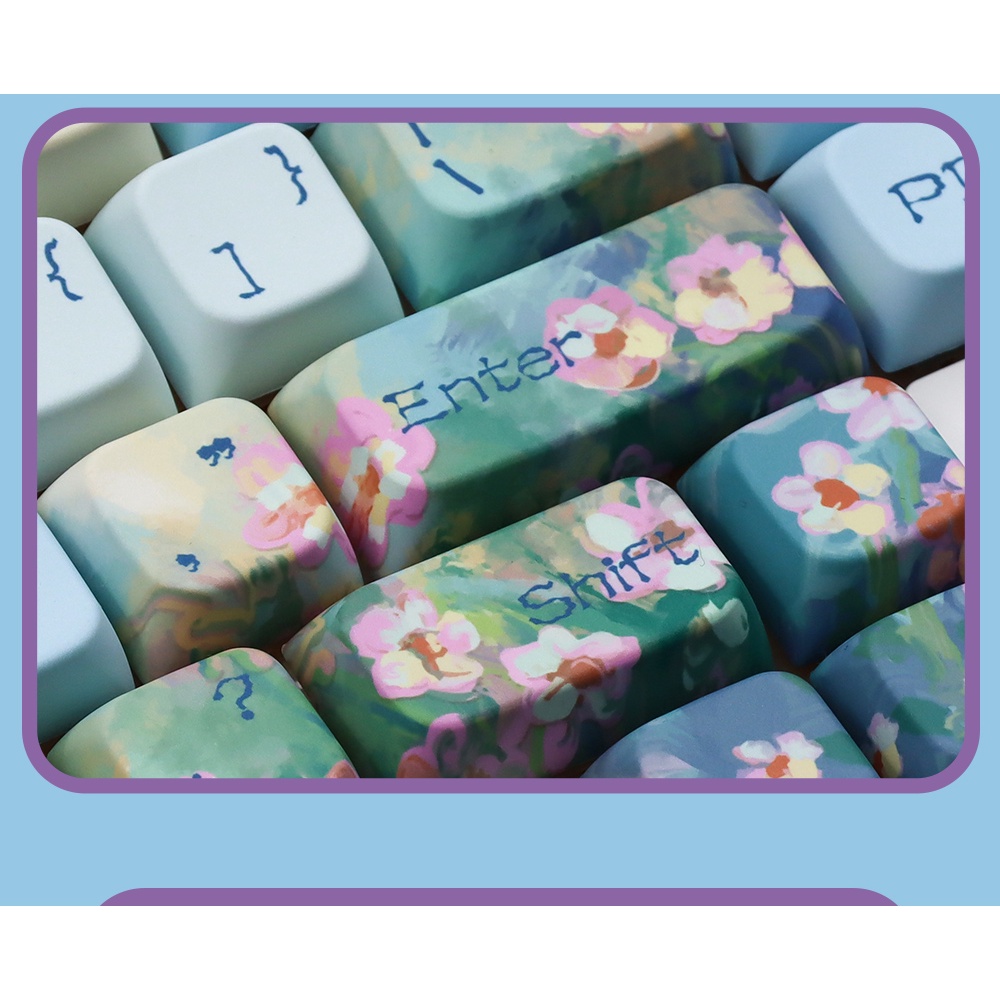 Little Daisy Theme Keycaps Cherry/MDA Height 138/158 Key Bộ Bàn Phím Cơ 138 / 158 Phím Họa Tiết Hoa Cúc Xinh Xắn
