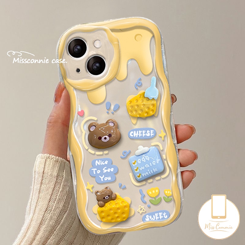 Hoạt Hình Ốp Điện Thoại Mềm Hình Gấu Bông Phô Mai 3d iphone 11 15 12 13 14 pro max xr x 7plus xs max 7 6 6s 8 15 plus se