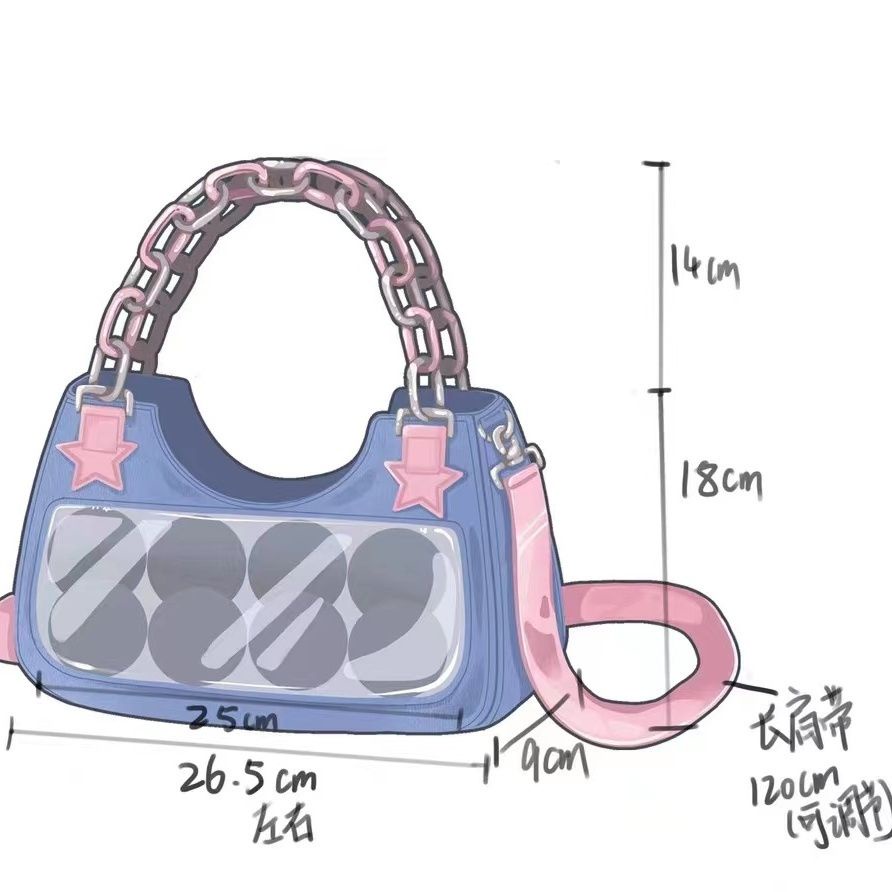 Túi y2k y2k style Túi Đeo Vai denim y2k Phong Cách Nhật Bản Hàng Mới 2023