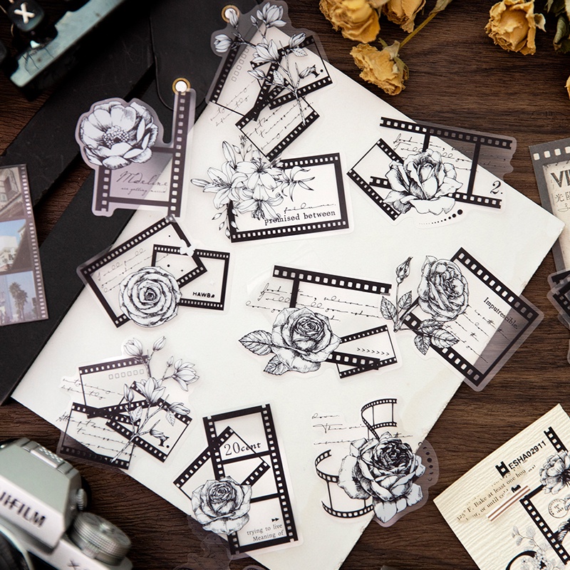 Enwei Bộ 30 Miếng Dán Hình Bướm Phong Cách vintage Chống Thấm Nước Trang Trí Sổ Tay