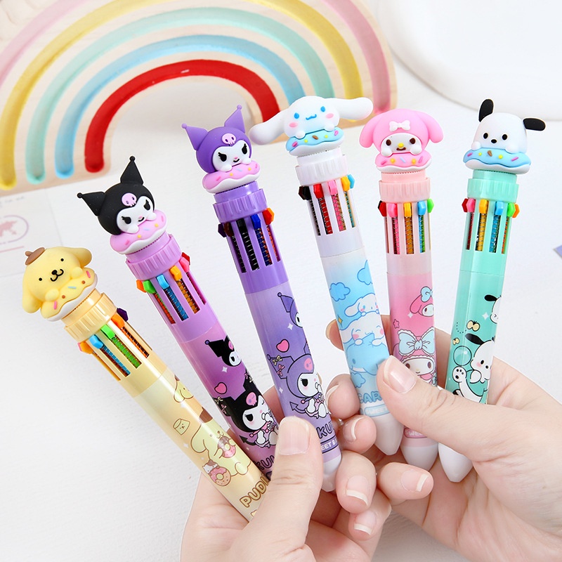 Sanrio Bút Bi Ngòi 0.5mm 10 Màu Đáng Yêu