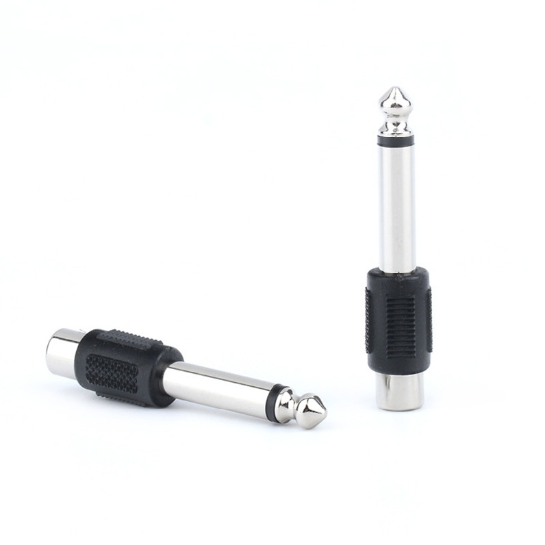 4pcs 6.35mm Mono Jack Male 1/4" Plug to RCA Female Audio Adapter Converter