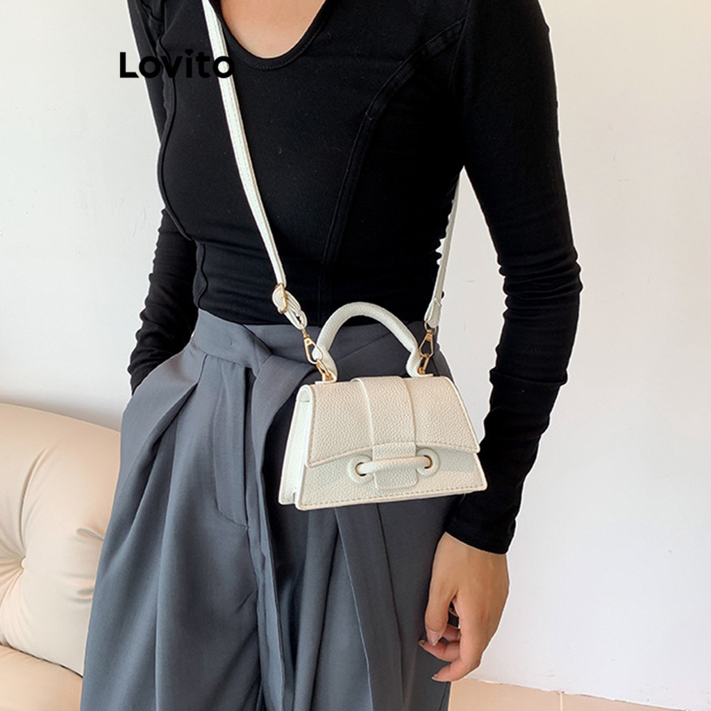 Lovito Túi tote đeo vai cơ bản trơn thể thao cho nữ LNA28323