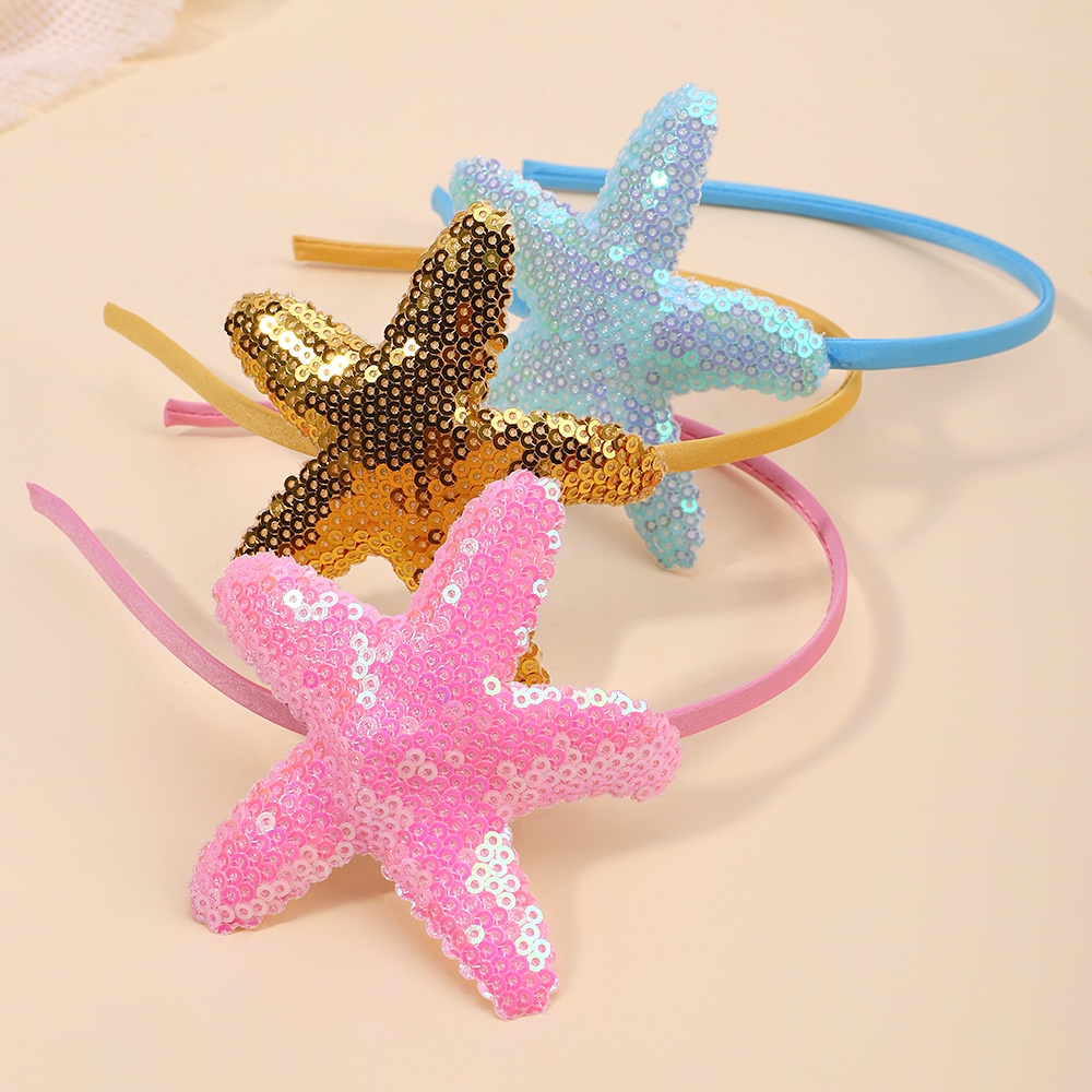 1 Băng Đô Cài Tóc Hình Sao Biển Hoạt Hình Đính Kim Sa Lấp Lánh Cho Bé Gái