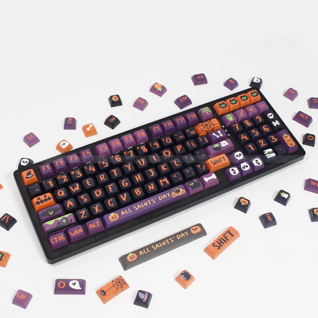 Halloween Keycaps XDA Profile Ngộ nghĩnh Anime PBT DYE SUB Bàn Phím Cơ Keycap