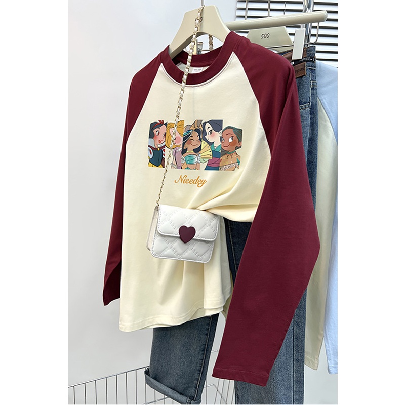 Áo Thun Tay Dài 100% cotton In Họa Tiết Thời Trang Hàn Quốc Cho Nữ