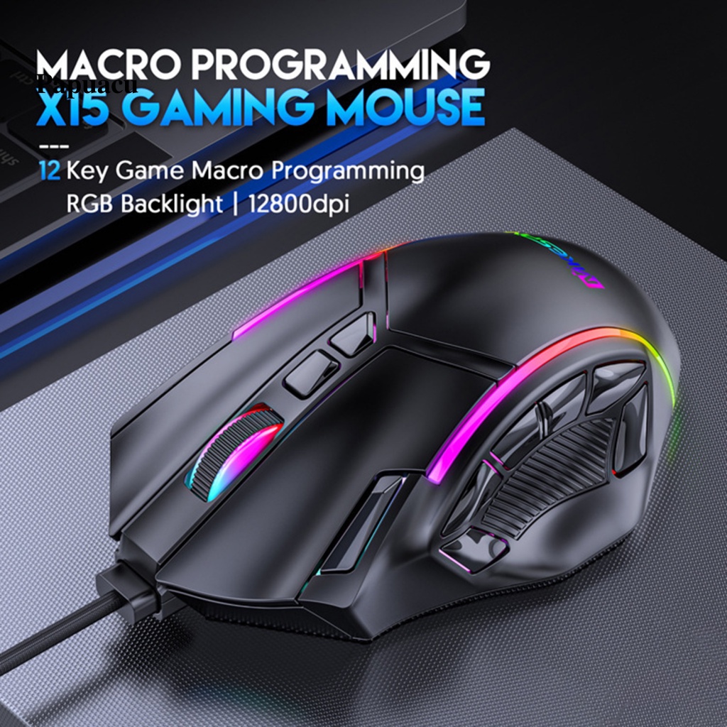 Papuacu Chuột Chơi game 12800dpi 12 Nút 13 Chế Độ Ánh Sáng rgb-Màu six-Li