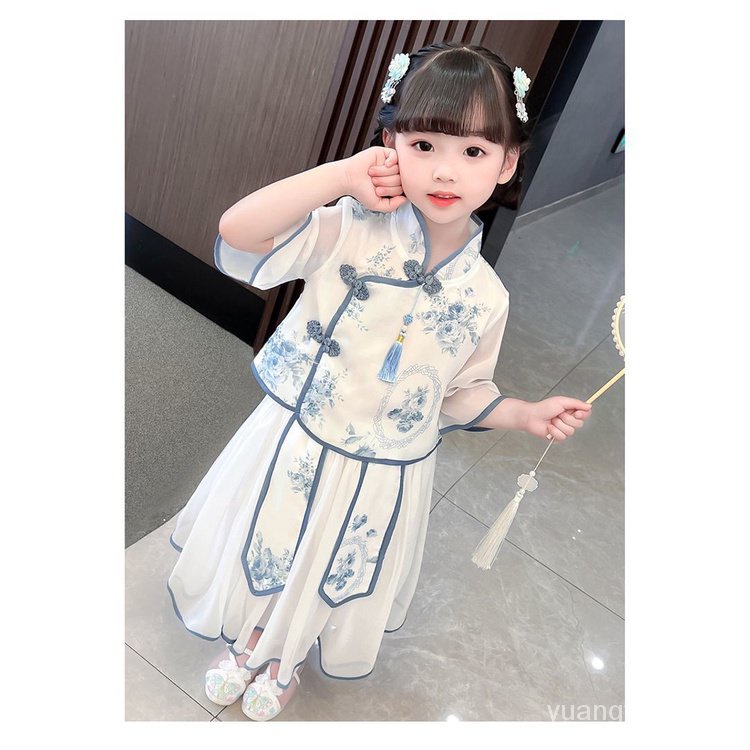 Đầm Hán Phục Phong Cách Trung Hoa Cổ Điển Mẫu Mới 2023 Dành Cho Bé Gái