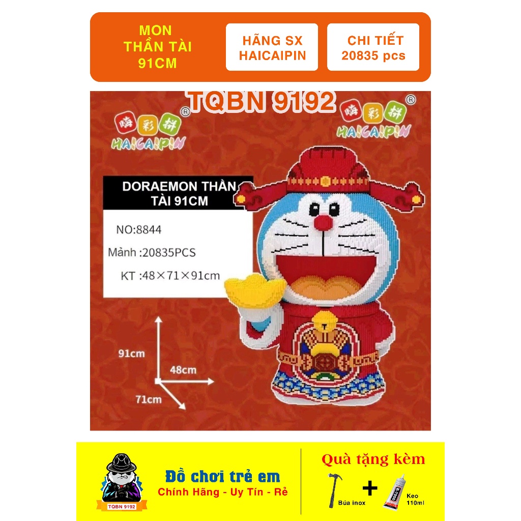 Đồ chơi lắp ráp mô hình Mô Hình Doraemon Thần Tài 40cm 68cm 91cm . .