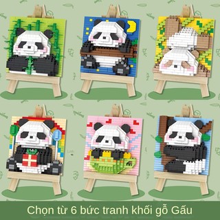 Đồ chơi lắp ráp hình gấu trúc hoạt hình bằng gỗ cho trẻ em