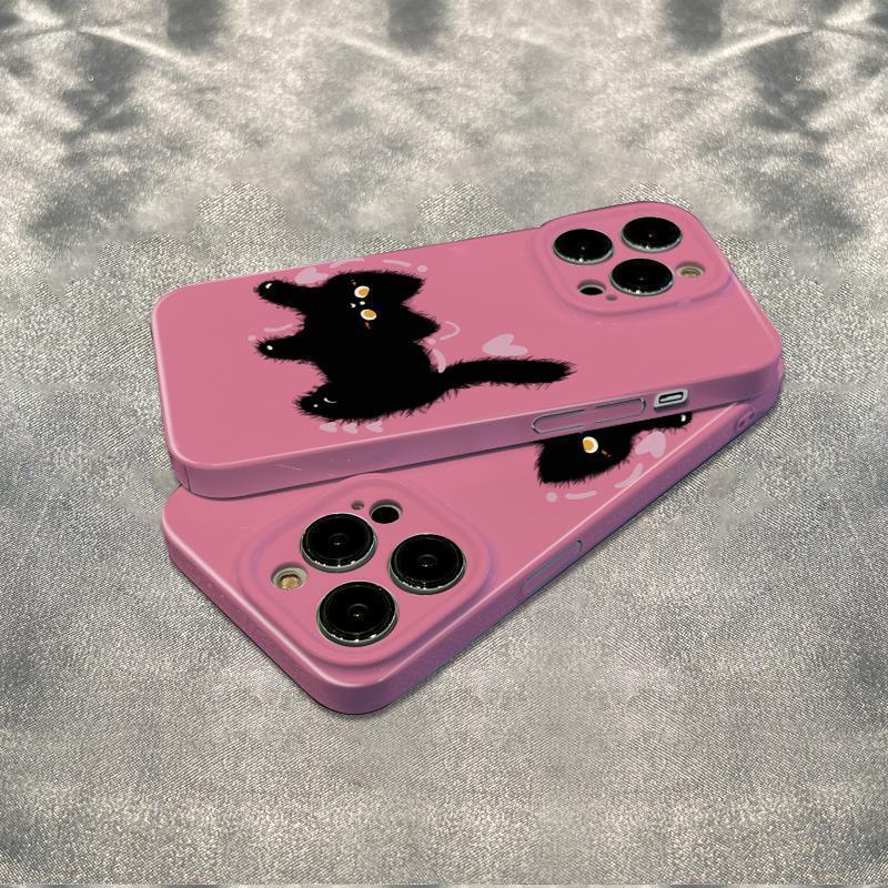 Ốp Điện Thoại Họa Tiết Chú Mèo Đen Dễ Thương Cho Iphone 15 14 13Pro 12 / 11 Xsmax xr / 7 / 8p