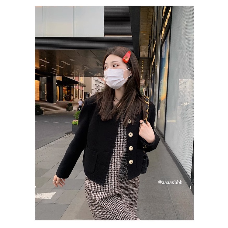 Áo Khoác Dệt Kim Ngắn Màu Trắng Phong Cách Mới Mùa Thu 2023 gv0h