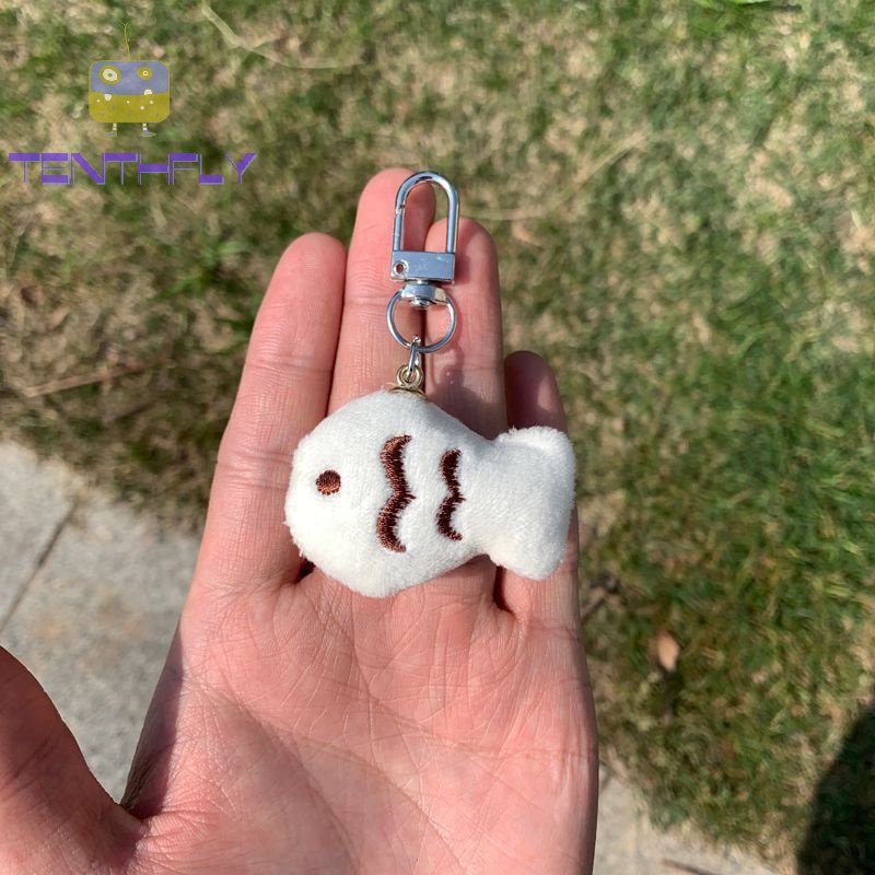 Móc Khóa Đồ Chơi Hình Mèo Và Cá Nhồi Bông Đáng Yêu Sáng Tạo Dành Cho Cặp Đôi Đi Học