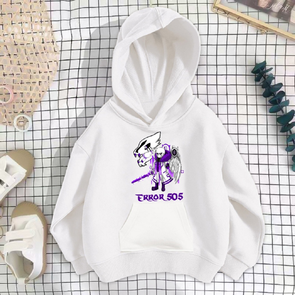 Áo Hoodie Trắng in hình Sans 606 San 505 Sans 404 Tam Sans Đại Chiến Cho Bé