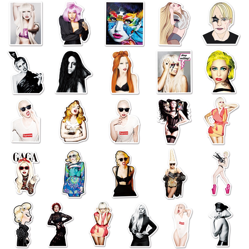Miếng Dán Trang Trí Vali / Điện Thoại / Hành Lý Chống Thấm Nước Hình Ngôi Sao graffiti 51 lady gaga diy