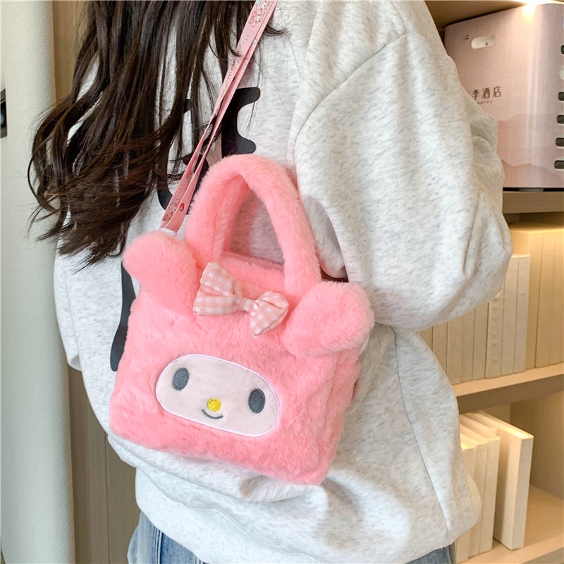 Dễ Thương Túi Đeo Chéo Hình kuromi Nhồi Bông Đáng Yêu Phong Cách Nhật Bản