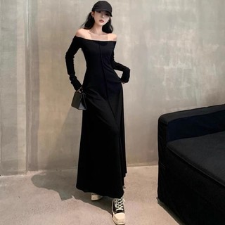 COZOK Đầm Dài Tay Trễ Vai Thời Trang Quyến Rũ Cho Nữ