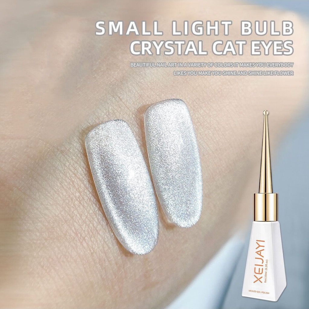 XEIJIAYI Mắt mèo kim cương bạc loại mới không ánh đen chai 10ml