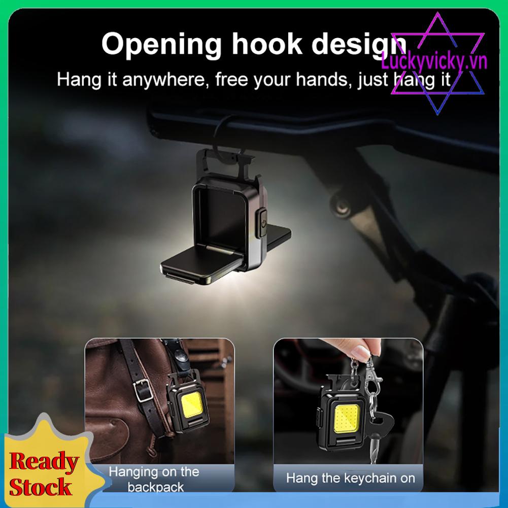 Đèn Pin led cob mini 7 Chế Độ 1000lm Có Móc Khóa Tiện Dụng Mang Theo Cắm Trại / Leo Núi
