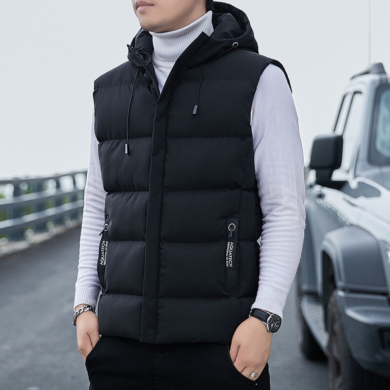 Áo Khoác Phao Sát Nách Cổ Đứng Đệm cotton Dày Giữ Ấm Thời Trang Thu Đông Cho Nam