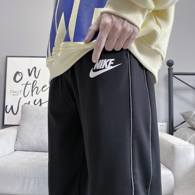 Nike Quần jogger Thể Thao Kẻ Sọc Phản Quang Lót Lông Giữ Ấm Mắt Chống Gió Cho Nam