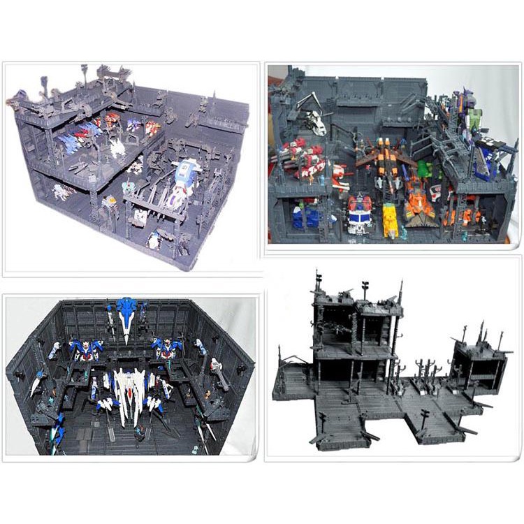 Mô Hình Lắp Ghép Sa bàn Gundam - Mô Hình Xưởng Robot - Domain Base Cho SD RG MG PG Gundam