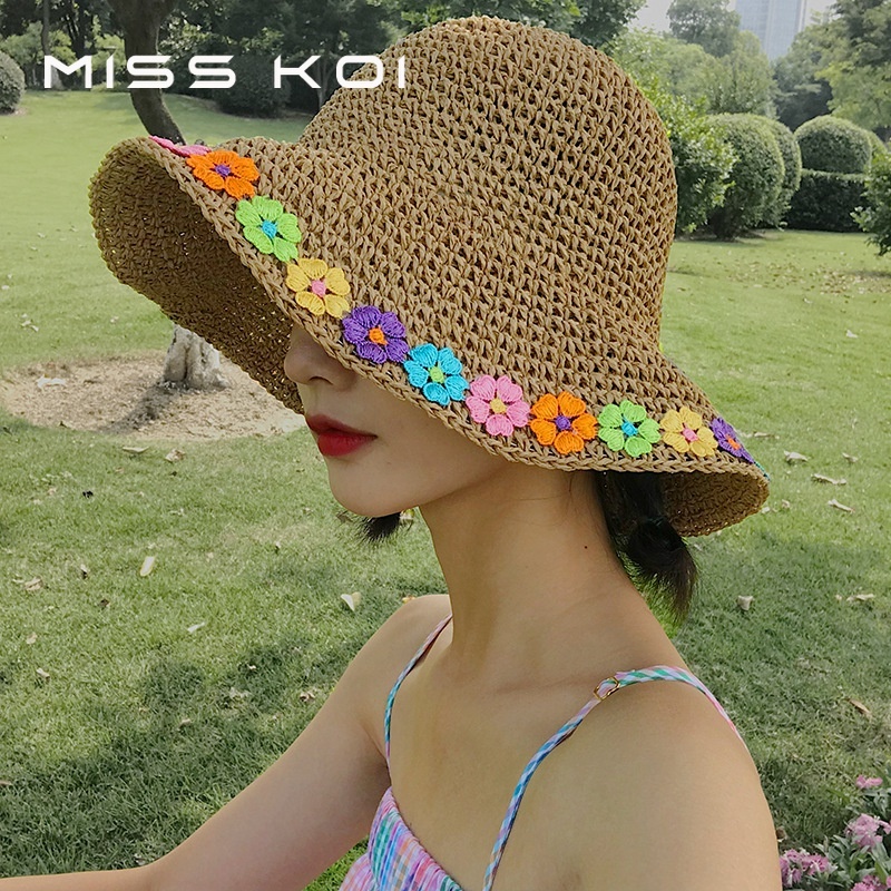 ins Hyuna Nón Rơm Chống Nắng Mùa Hè Tươi Tắn Có Thể Gập Lại Phong Cách Hyuna Cho Nữ