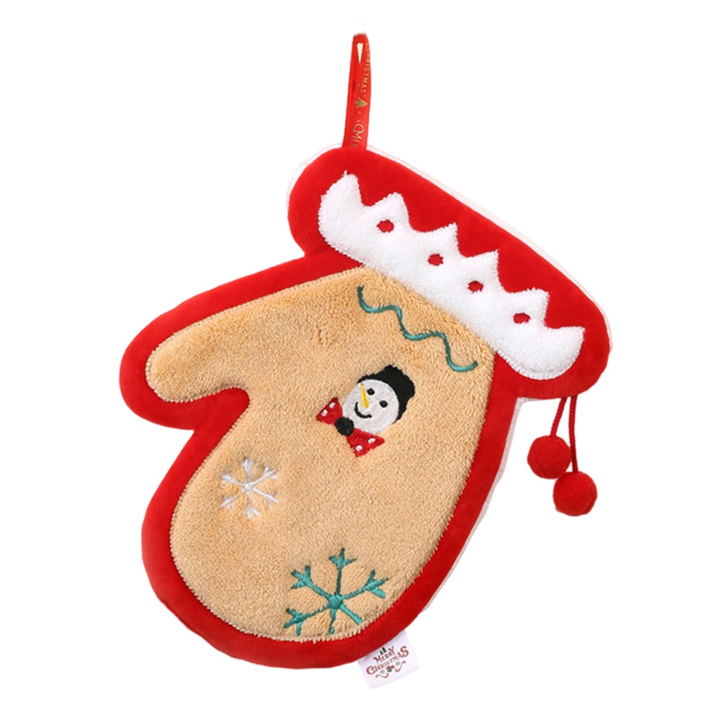 Đồ Chơi Bất Ngờ Độc Đáo Cho Bé| Khăn Lau Tay Nhà Bếp Vải Lông Cừu San Hô Mềm Mại Thấm Hút Nước Nhanh Khô Thiết Kế Hình Ông Già Noel / Người Tuyết / Tuần Lộc