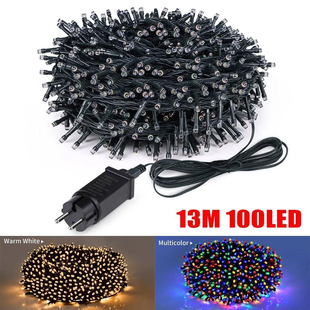 Muvako 1 Dây Đèn led ip65 24v 13m 100 Bóng Ánh Sáng Trắng Ấm Chống Thấm Nước Trang Trí Tiệc Giáng Sinh Ngoài Trời