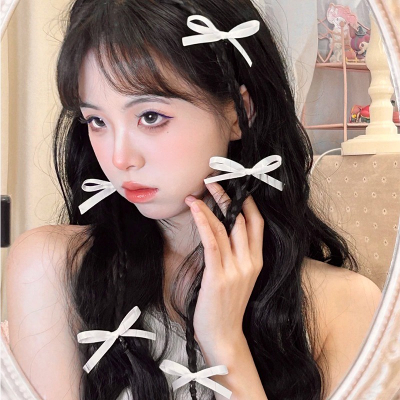 Kẹp Tóc Hình Nơ Bằng Ruy Băng / Nhung Cổ Điển Ngọt Ngào Cho Nữ