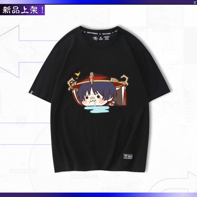 ★Genshin Impact★Áo Thun cotton Nguyên Chất Tay Ngắn In Hình Trò Chơi scaramouche merchandise Mùa Hè Dễ Phối Đồ
