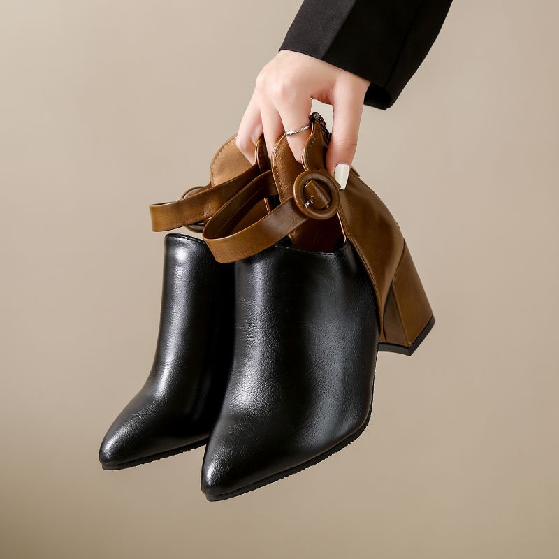 Bốt Cao Gót Mũi Nhọn Thời Trang Dành Cho Nữ / size 35-44