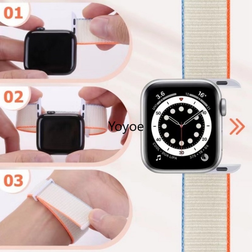 Dây nylon Đeo Cổ Tay Thể Thao Cho apple watch 44mm 40mm 45mm 41mm 42mm ultra 2 9 8 se 7 6 5 4 3 49mm 38mm