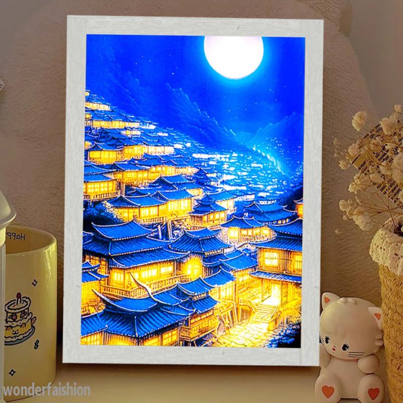 INS Deco Led Light Painting USB Plug Dimming Wall Artwork Table Lamp Gift Indoor Sunlight Window Photo Night Luminous