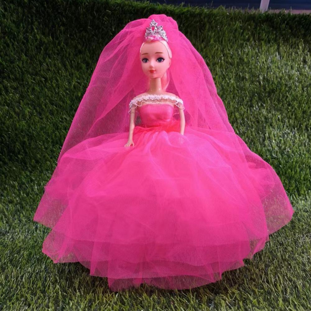 Dallas1 Đầm Cưới Cho Búp Bê bjd 30cm 30cm Bằng Nhựa Đính Kim Sa Ngôi Sao Màu Hồng